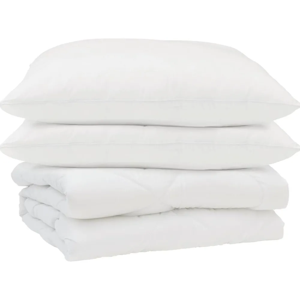 vidaXL Duvet d'été simple avec oreiller 3 pcs Blanc Microfibre