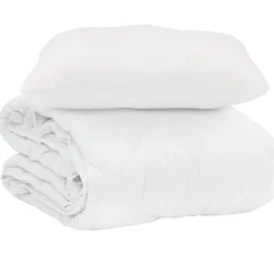 Linge-vidaXL Duvet d'été simple avec oreiller 2 pcs Blanc Microfibre