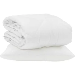vidaXL Duvet d'été simple avec oreiller 2 pcs Blanc Microfibre