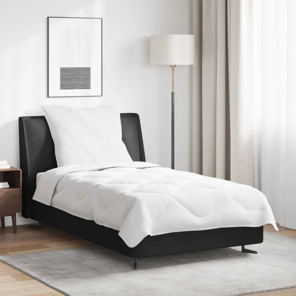 vidaXL Duvet d'été simple avec oreiller 2 pcs Blanc Microfibre