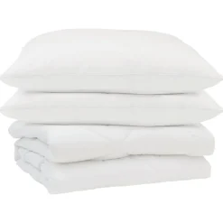 vidaXL Duvet d'été simple avec oreiller 3 pcs Blanc Microfibre