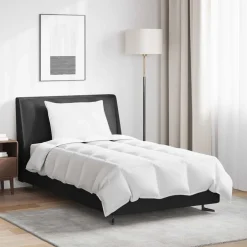 Linge-vidaXL Duvet d'été simple avec oreiller 2 pcs Blanc Plume de canard