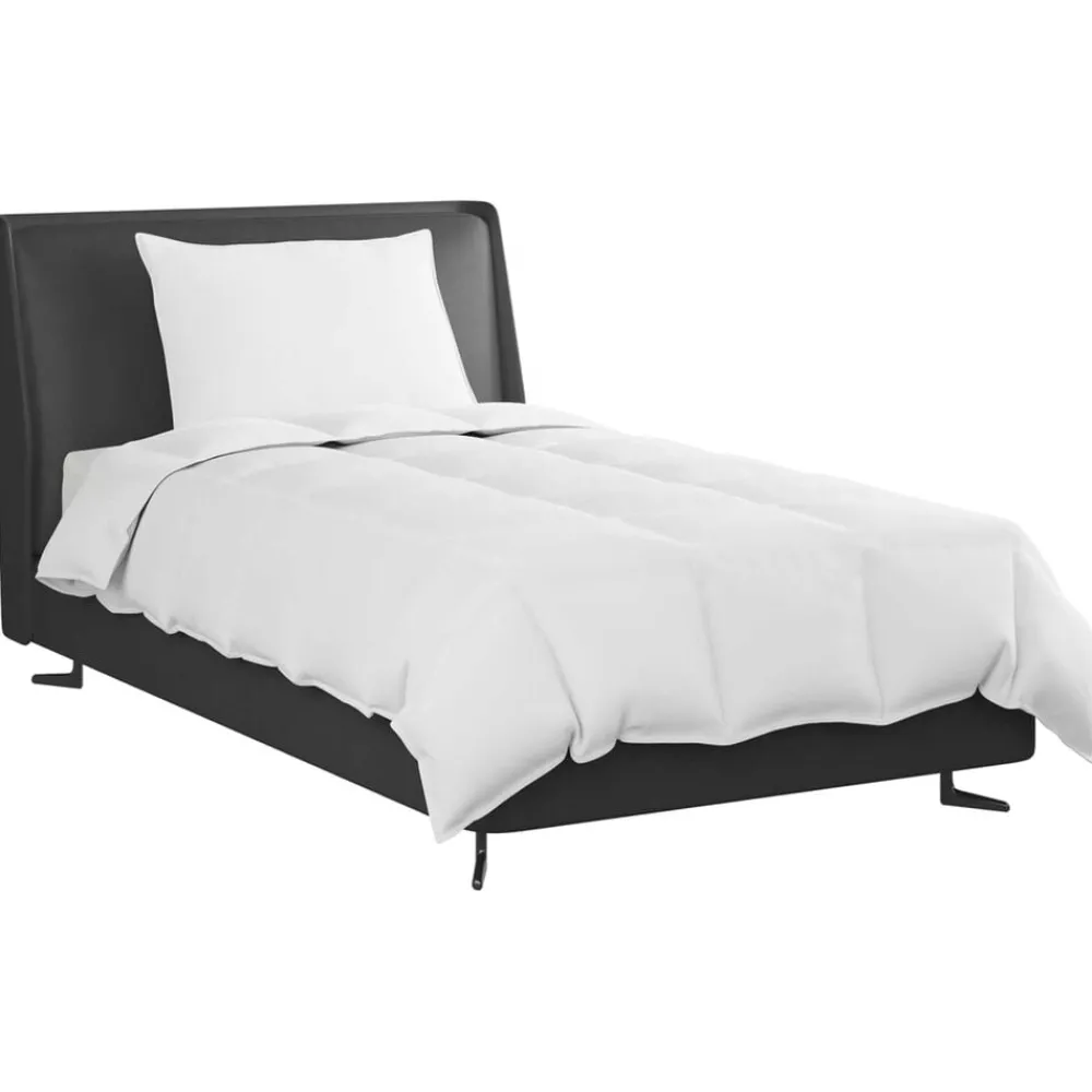 Linge-vidaXL Duvet d'été simple avec oreiller 2 pcs Blanc Plume de canard
