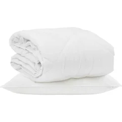 vidaXL Duvet d'été simple avec oreiller 2 pcs Blanc Microfibre
