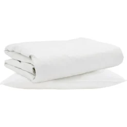 Linge-vidaXL Duvet d'été simple avec oreiller 2 pcs Blanc Plume de canard