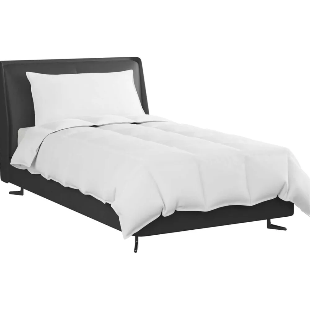 Linge-vidaXL Duvet d'été simple avec oreiller 2 pcs Blanc Plume de canard