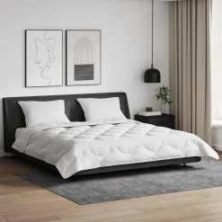 vidaXL Duvet d'été simple avec oreiller 3 pcs Blanc Microfibre