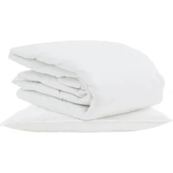 vidaXL Duvet d'été simple avec oreiller 2 pcs Blanc Plume de canard
