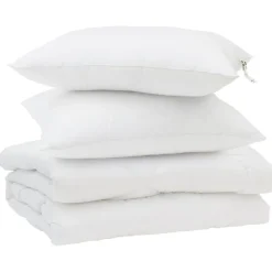 vidaXL Duvet d'été simple avec oreiller 3 pcs Blanc Microfibre