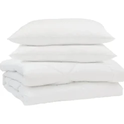vidaXL Duvet d'été simple avec oreiller 3 pcs Blanc Microfibre