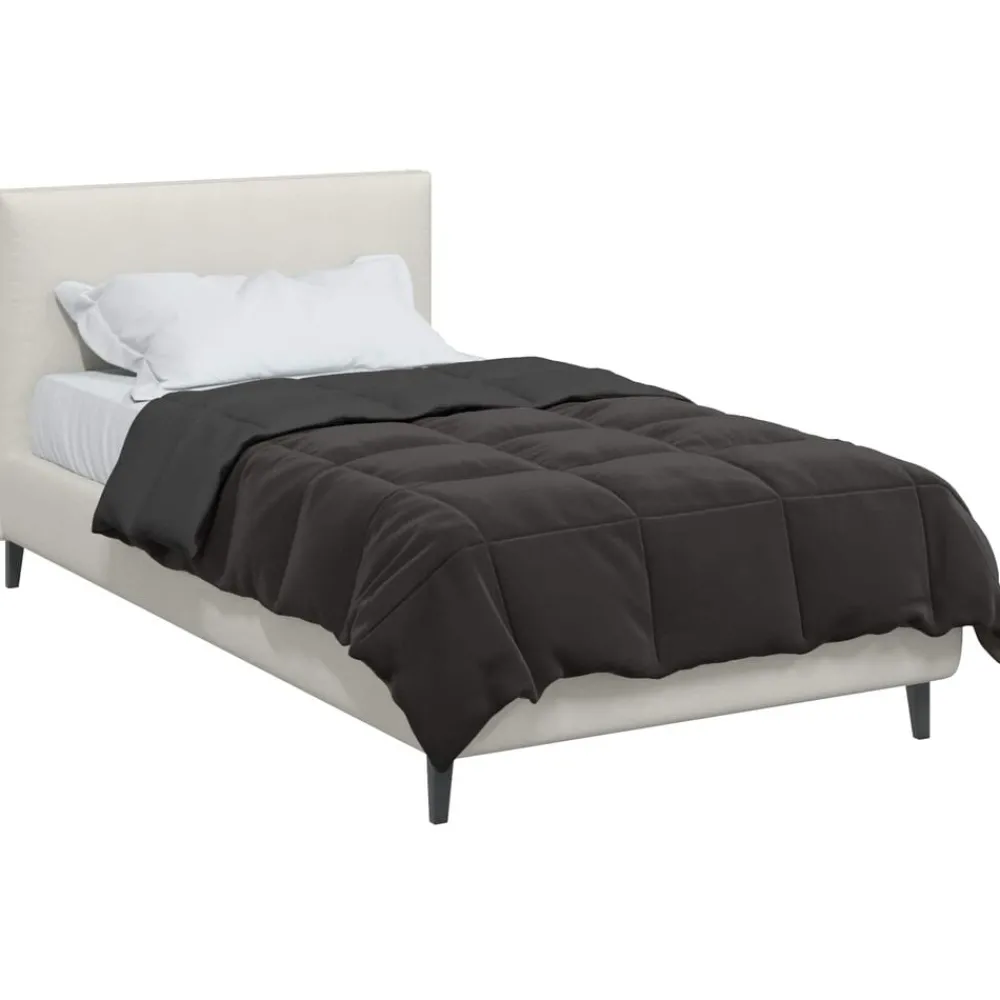 Linge-vidaXL Duvet d'été simple Matelassé 135 x 200 cm Microfibre Anthracite
