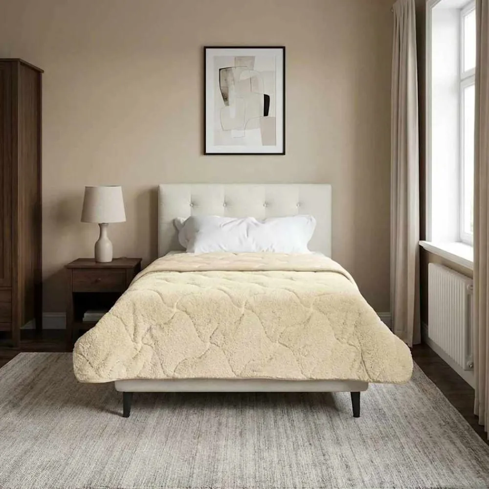 Linge-vidaXL Duvet d'été simple Matelassé Crème 135 x 200 cm Crème