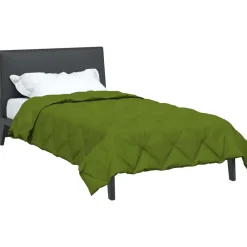 Linge-vidaXL Duvet d'été simple 200 x 135 cm Microfibre Vert
