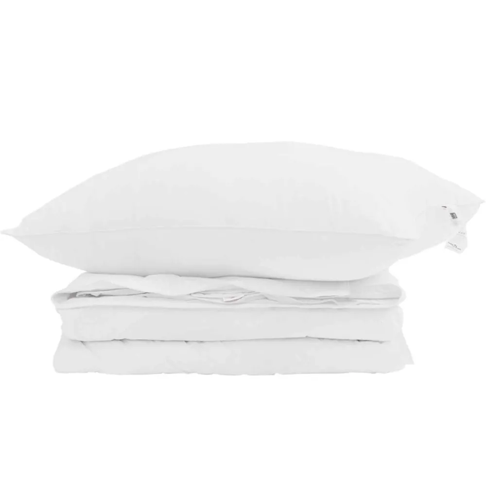 Linge-vidaXL Duvet 2-en-1 avec oreiller 2 pcs Blanc Plume de canard