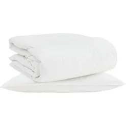 vidaXL Duvet 2-en-1 avec oreiller 2 pcs Blanc Plume de canard