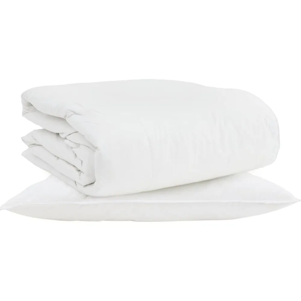 vidaXL Duvet 2-en-1 avec oreiller 2 pcs Blanc Plume de canard
