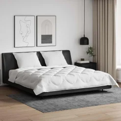 vidaXL Duvet toutes saisons avec oreiller 3 pcs Blanc Microfibre