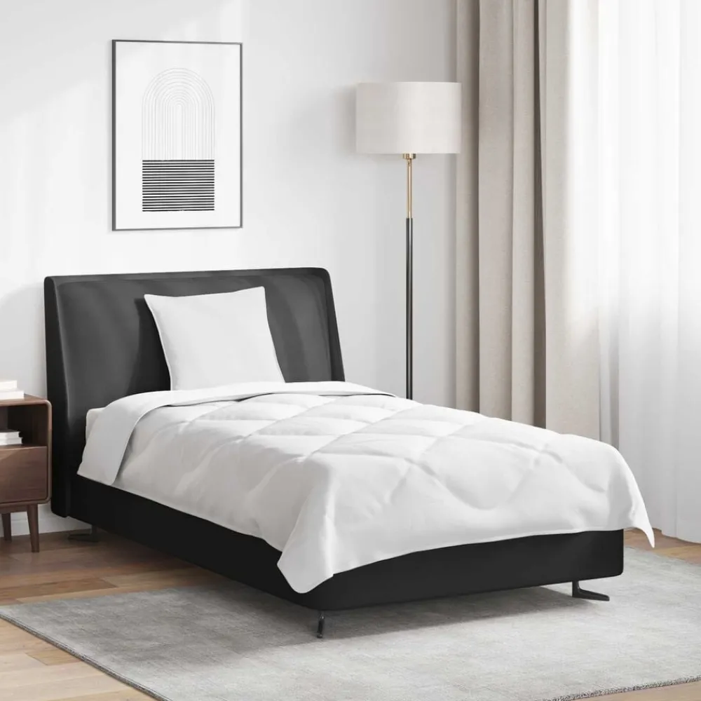 Linge-vidaXL Duvet toutes saisons avec oreiller 2 pcs Blanc Microfibre
