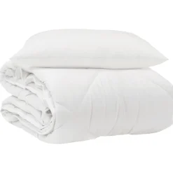 vidaXL Duvet toutes saisons avec oreiller 2 pcs Blanc Microfibre
