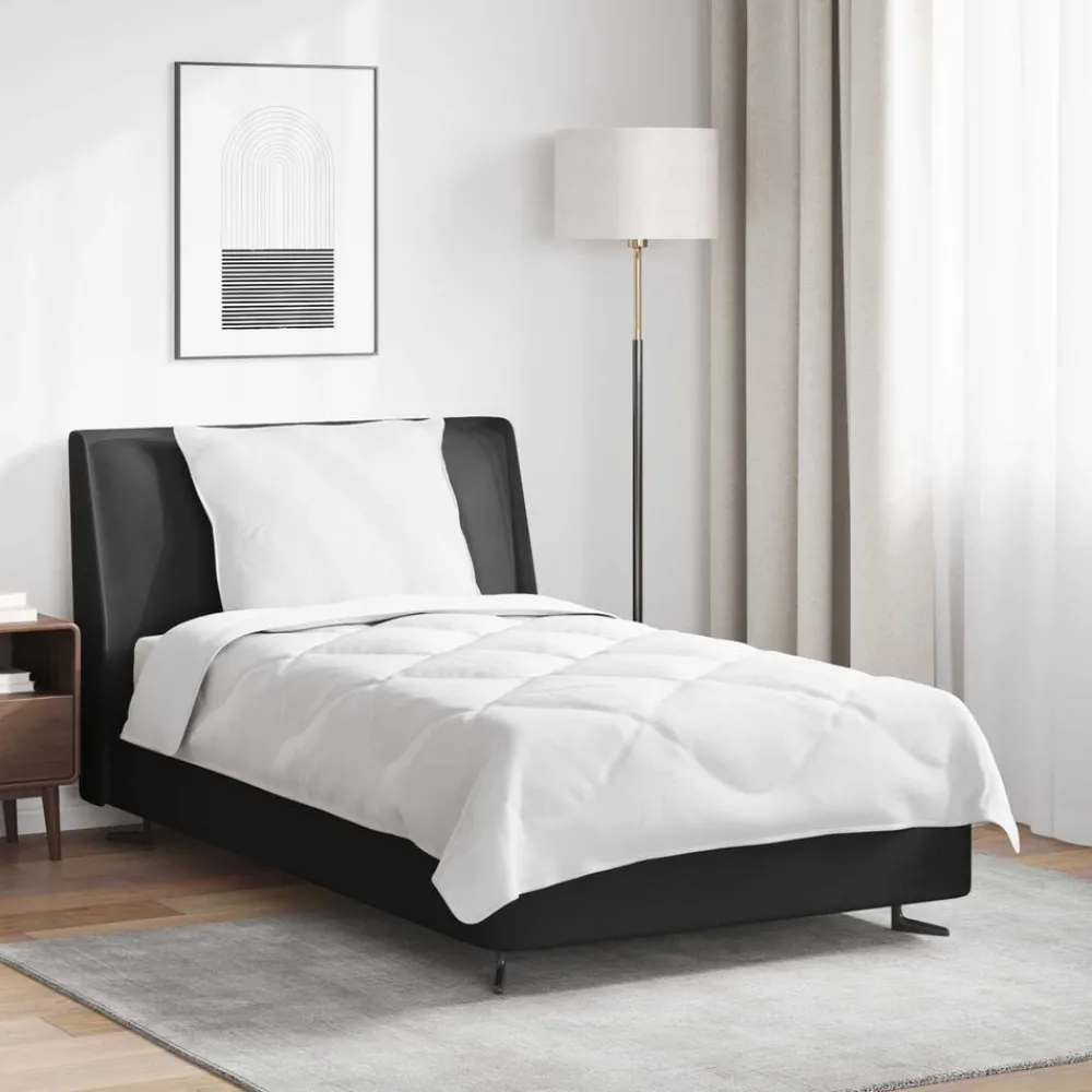 vidaXL Duvet toutes saisons avec oreiller 2 pcs Blanc Microfibre
