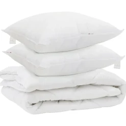 Linge-vidaXL Duvet toutes saisons avec oreiller 3 pcs Blanc Microfibre
