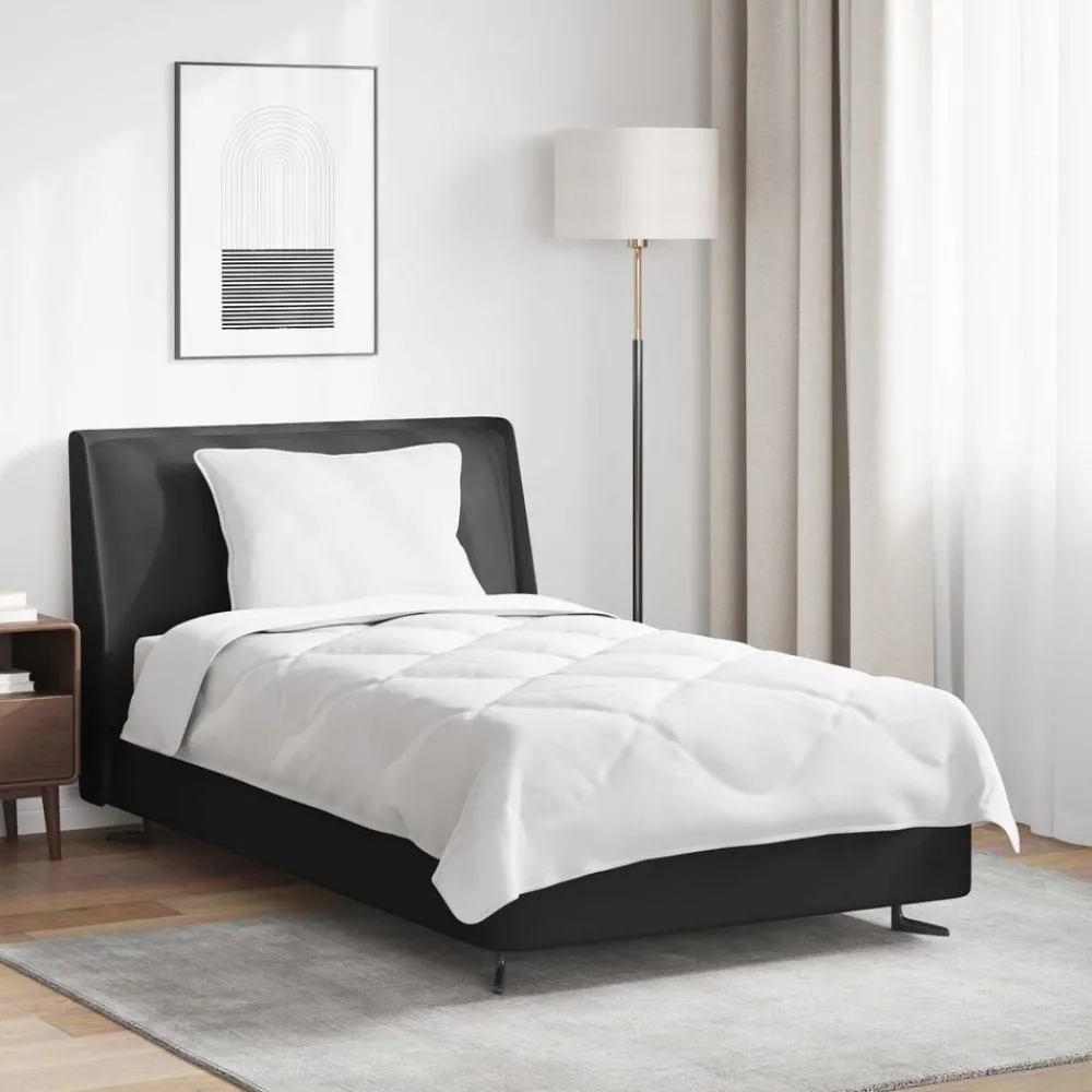 vidaXL Duvet toutes saisons avec oreiller 2 pcs Blanc Microfibre