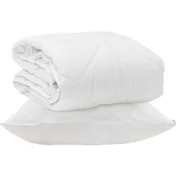 Linge-vidaXL Duvet toutes saisons avec oreiller 2 pcs Blanc Microfibre