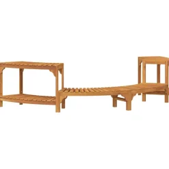 Piscine & Spa-vidaXL Enceinte de bain à remous demi-ronde Marron 252 x 112 x 55,5 cm