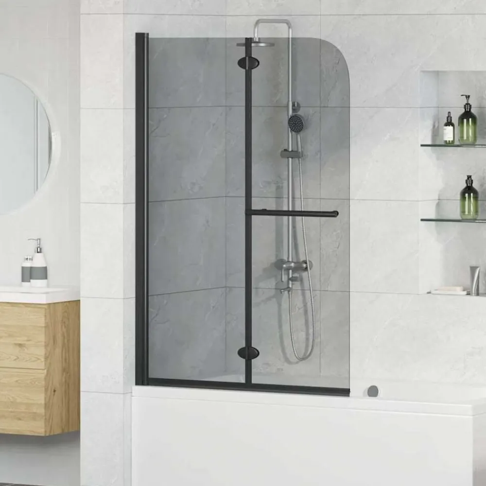 Plomberie-vidaXL Enceinte de Douche Noir 120 x 140 cm Verre ESG et aluminium