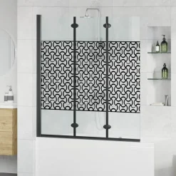 vidaXL Enceinte de Douche Noir et Transparent 130 x 130 cm
