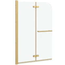 Plomberie-vidaXL Enceinte de Douche Doré 95 x 140 cm Verre ESG et aluminium