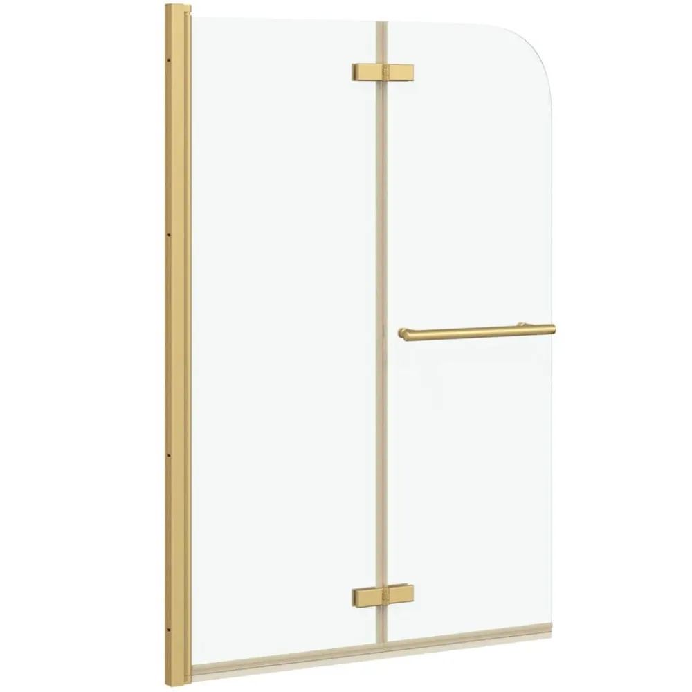 Plomberie-vidaXL Enceinte de Douche Doré 95 x 140 cm Verre ESG et aluminium