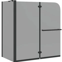 Plomberie-vidaXL Enceinte de Douche Pliable en Deux Transparent Foncé