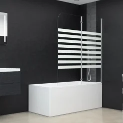 vidaXL Enclos de bain 120x140 cm Verre trempé Rayures