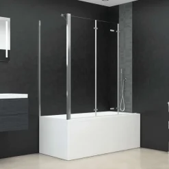 Plomberie-vidaXL Enclos de bain 120x69x130 cm Verre trempé Transparent