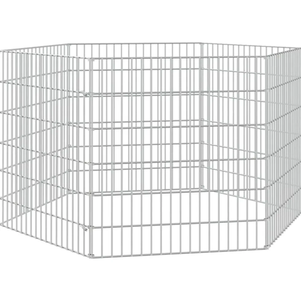 Articles Pour Animaux De Compagnie-vidaXL Enclos pour animaux en liberté 6 panneaux 54x60cm fer galvanisé
