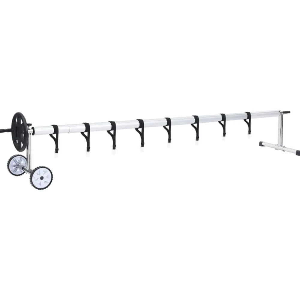 vidaXL Enrouleur de bâche de piscine avec base en acier inoxydable
