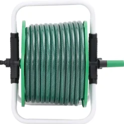 Accessoires De Quincaillerie-vidaXL Enrouleur de tuyau vert sur pied avec jeu de raccords de tuyaux