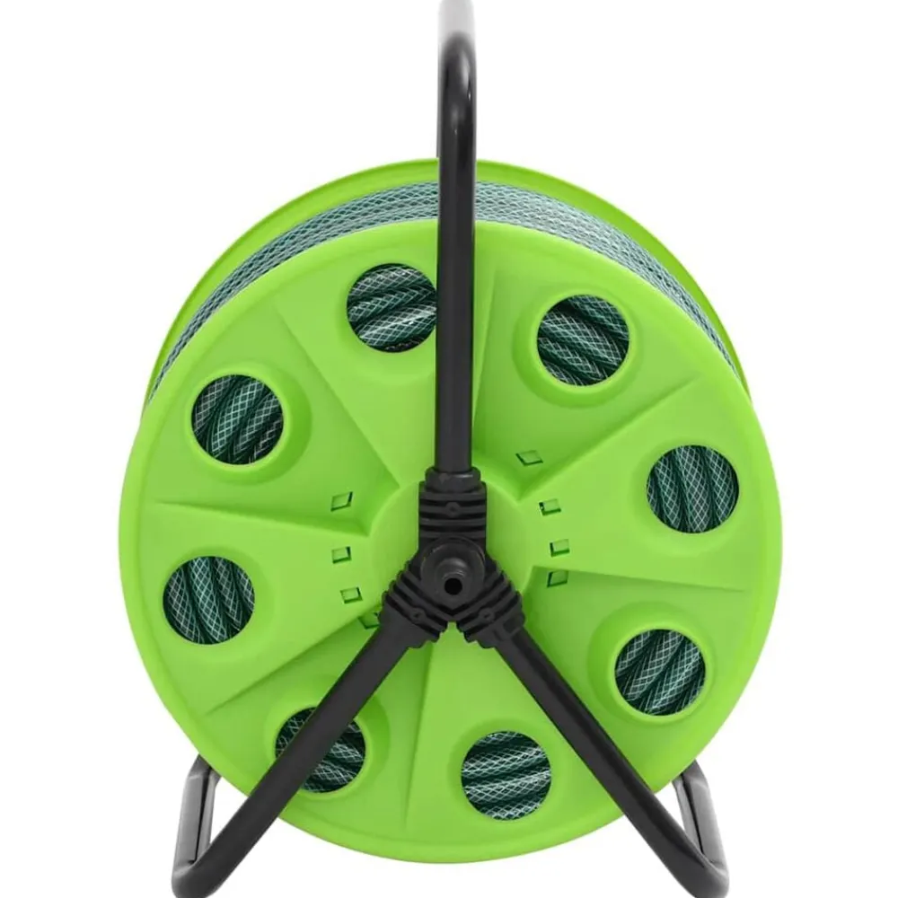 Accessoires De Quincaillerie-vidaXL Enrouleur de tuyau vert sur pied avec jeu de raccords de tuyaux