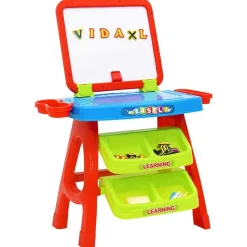 Jouets-vidaXL Ensemble 3 en 1 de chevalet et bureau d'apprentissage enfant