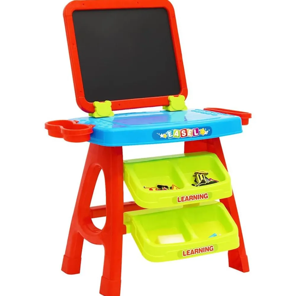 Jouets-vidaXL Ensemble 3 en 1 de chevalet et bureau d'apprentissage enfant