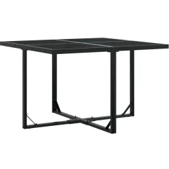 vidaXL Ensemble à manger de jardin 9pcs coussins noir résine tressée