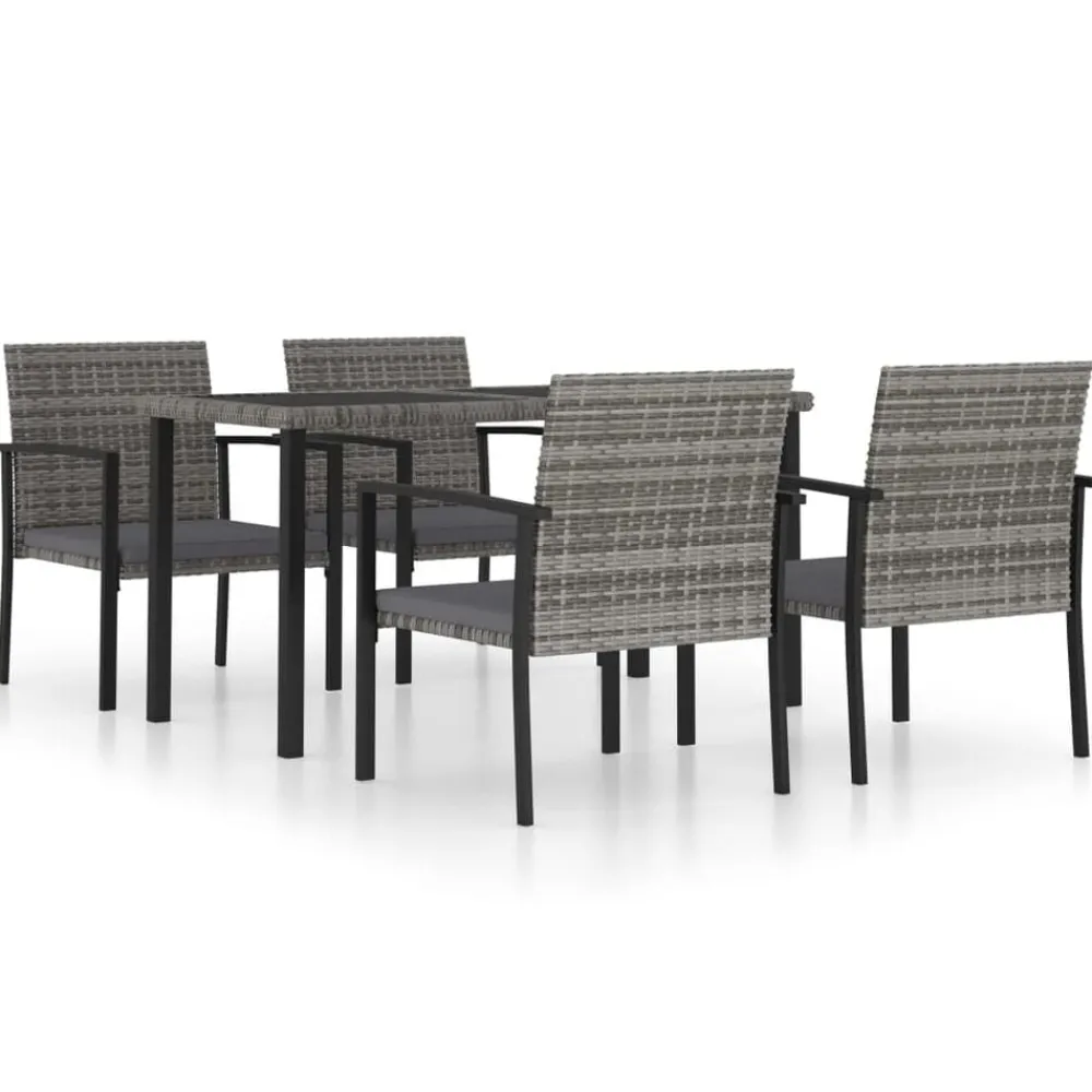 vidaXL Ensemble à manger de jardin 5 pcs Résine tressée