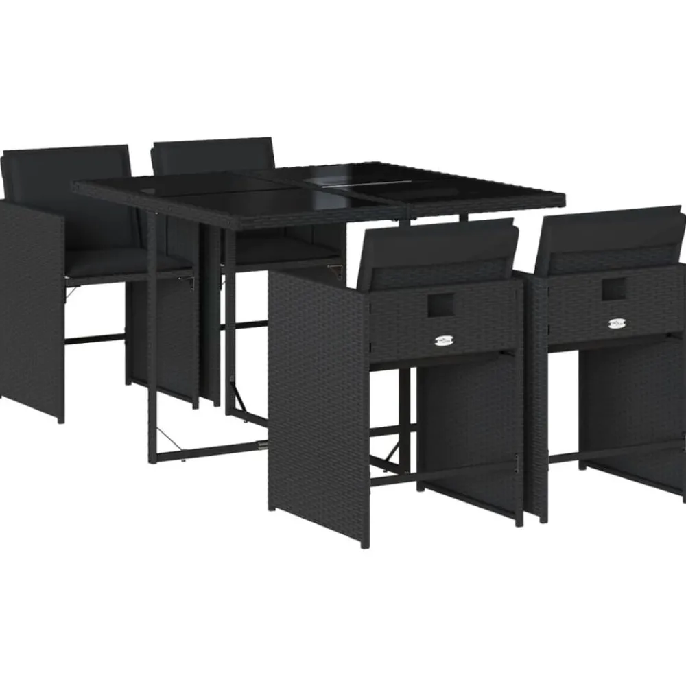 vidaXL Ensemble à manger de jardin coussins 5pcs Résine tressée