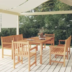 Mobilier De Jardin-vidaXL Ensemble à manger de jardin 5pcs Bois de teck massif