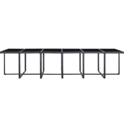 vidaXL Ensemble à manger d'extérieur 17 pcs avec coussins Rotin Noir