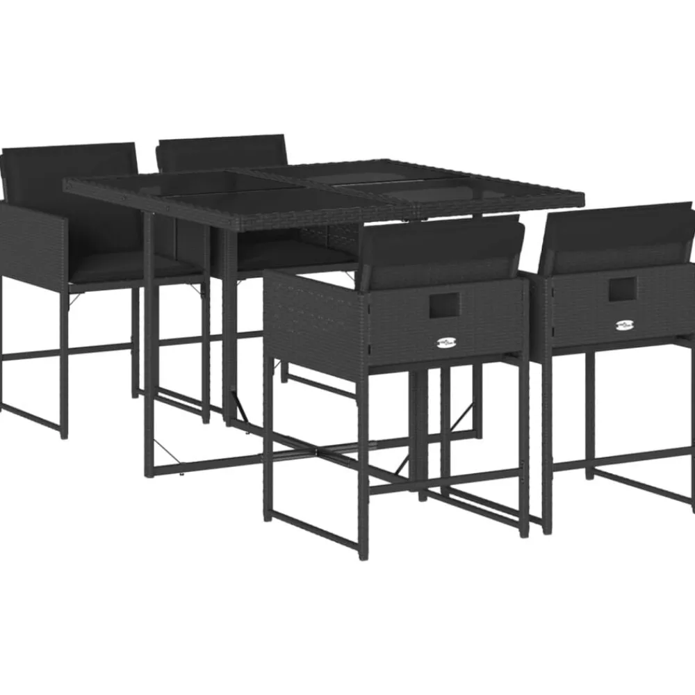 vidaXL Ensemble à manger de jardin coussins 5pcs Résine tressée