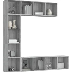 vidaXL Ensemble bibliothèque/meuble TV 3 pcs 180x30x180 cm
