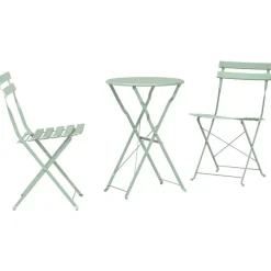 vidaXL Ensemble bistro pliant 3 pcs Écume de mer Acier