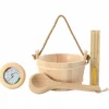 vidaXL Ensemble d'accessoires de sauna 4 pcs Marron